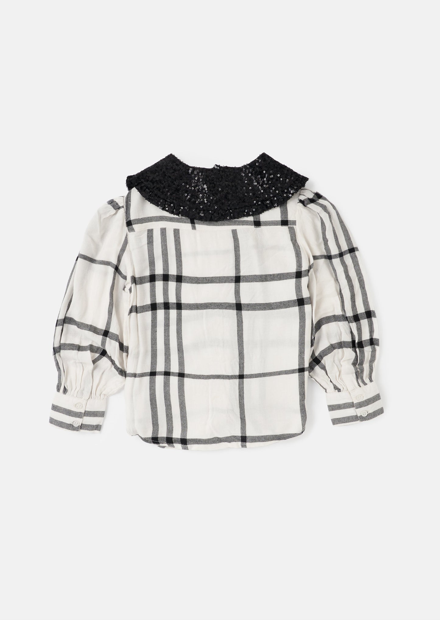 Saorise Sequin Collar Check Blouse