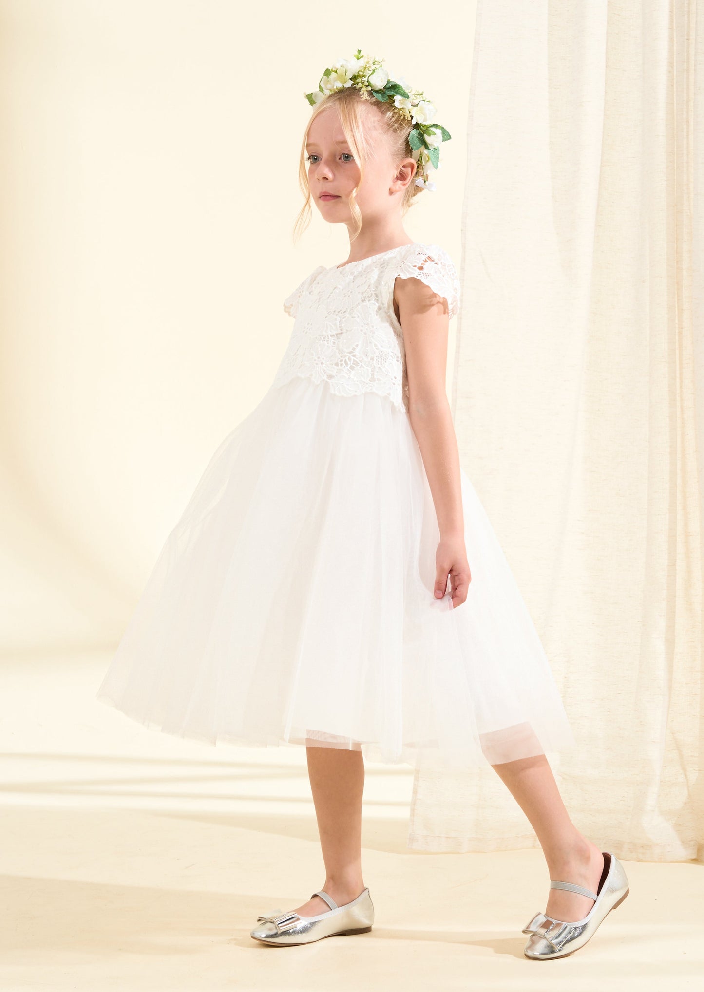 Esme Ivory Lace Bodice Dress