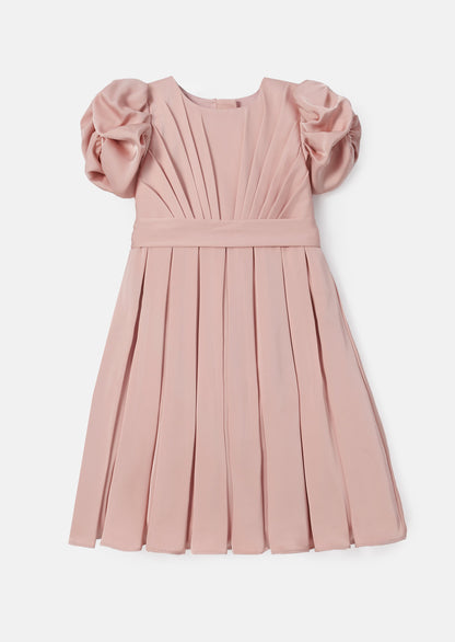 Portia Blush Pleated Bodice Dress
