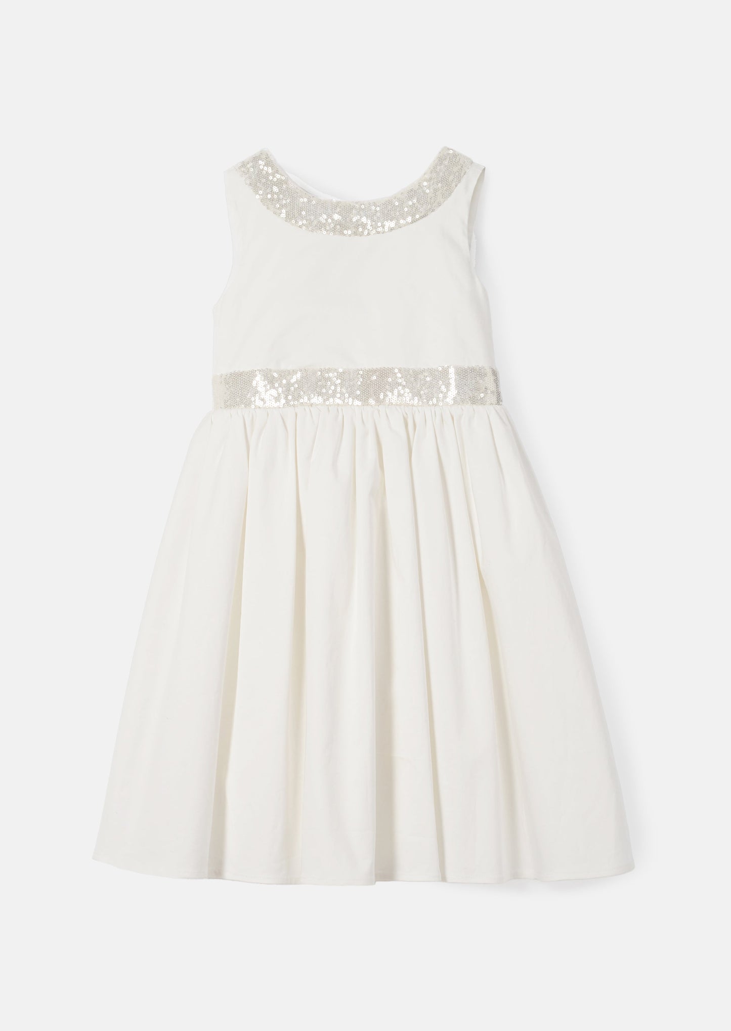 Claudia Ivory Sequin Bow Dress