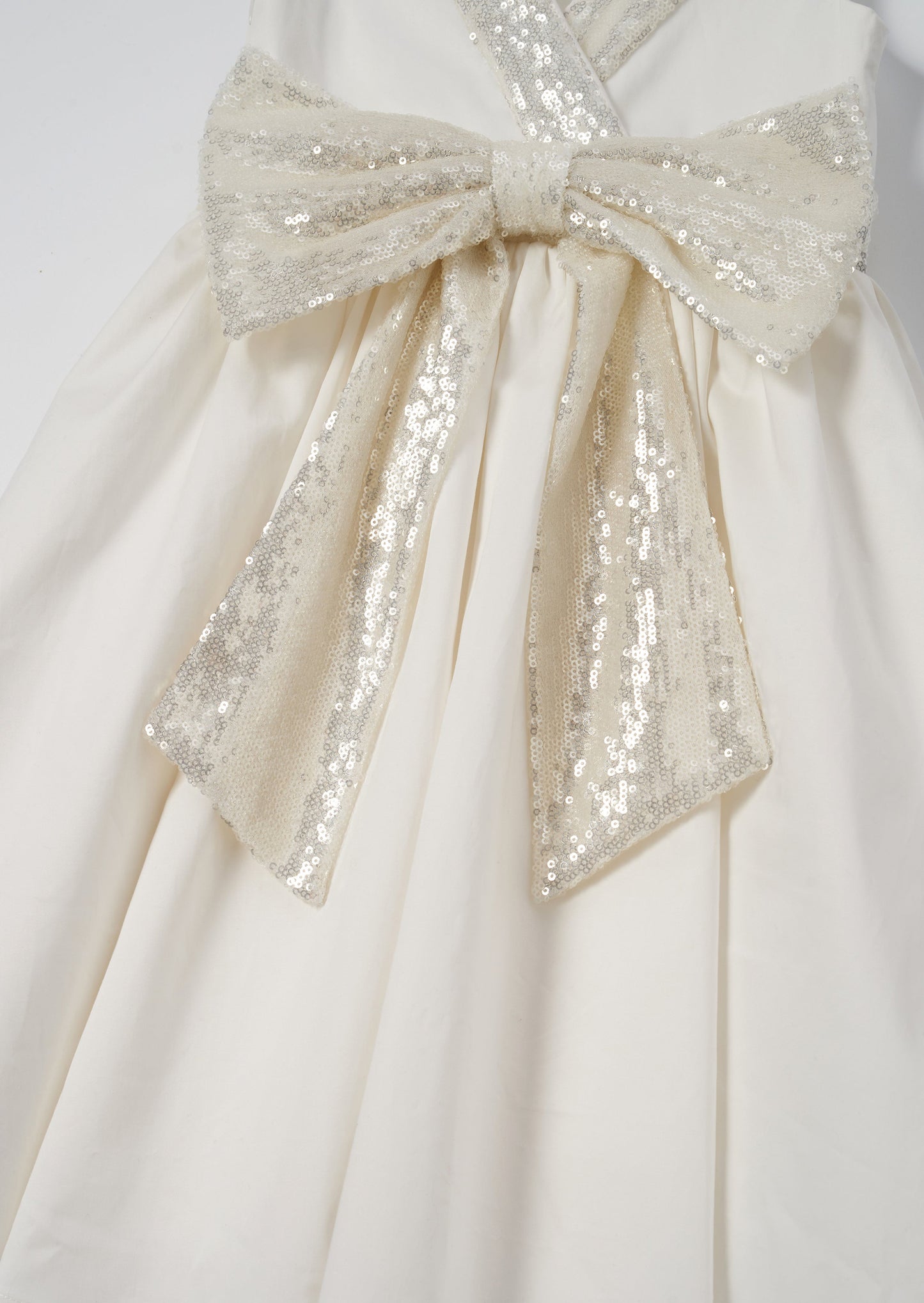 Claudia Ivory Sequin Bow Dress