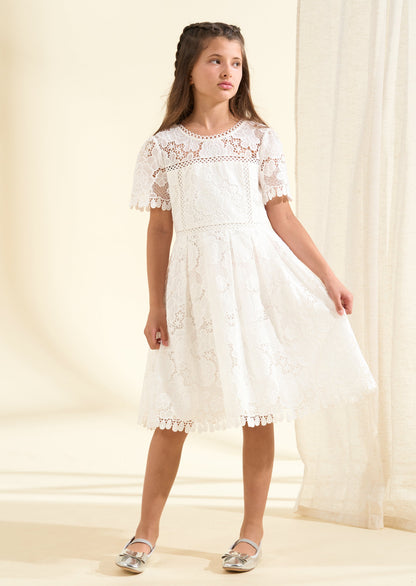 Mavea White Lace Dress