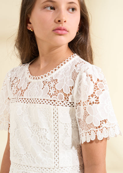 Mavea White Lace Dress