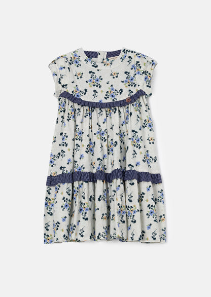 Hattie Blue Printed Bow Sleeve Dress