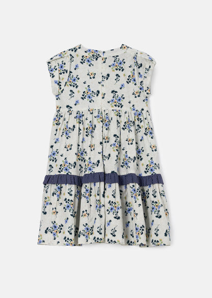 Hattie Blue Printed Bow Sleeve Dress