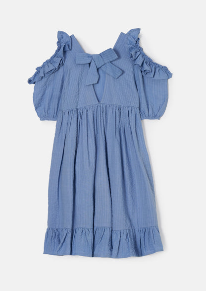 Simone Blue Ruffle Dress
