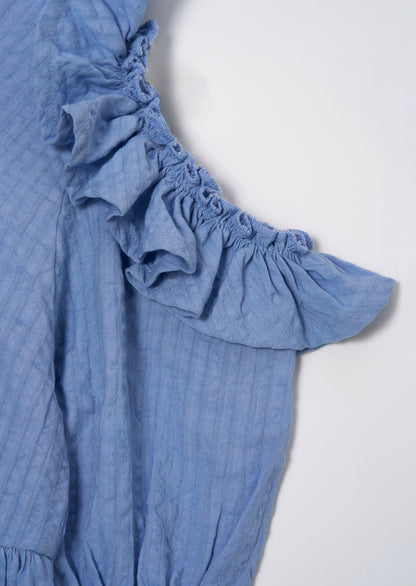 Simone Blue Ruffle Dress