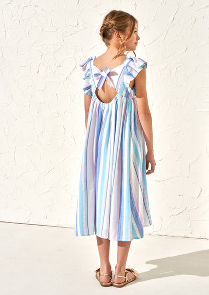 Maxine Blue Stripe Maxi Dress