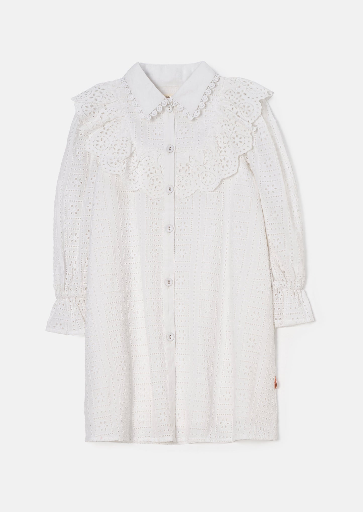 Amelie White Broderie Shirt Dress