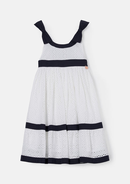 Avery White Border Broderie Dress
