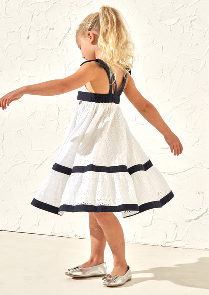 Avery White Border Broderie Dress