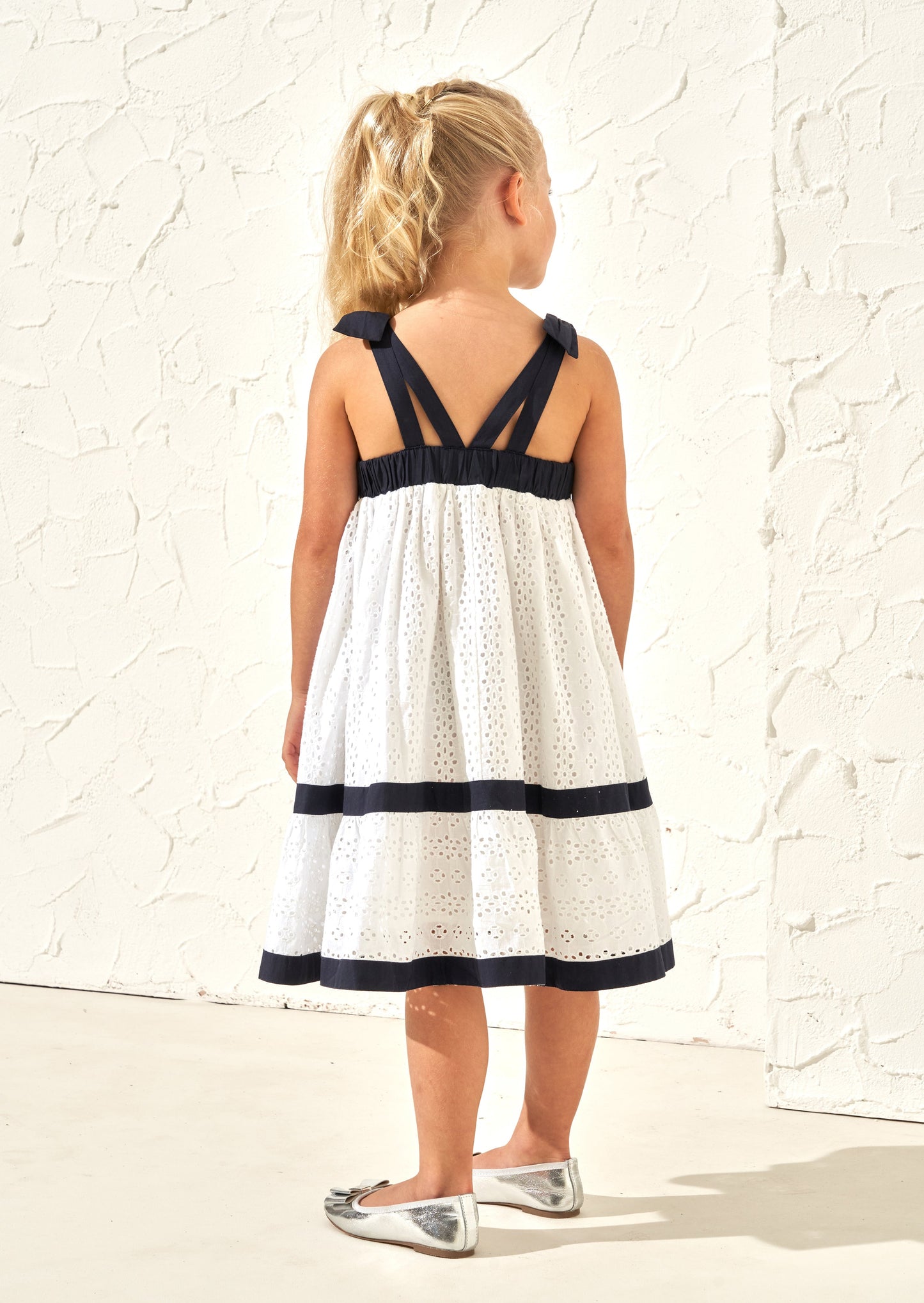 Avery White Border Broderie Dress
