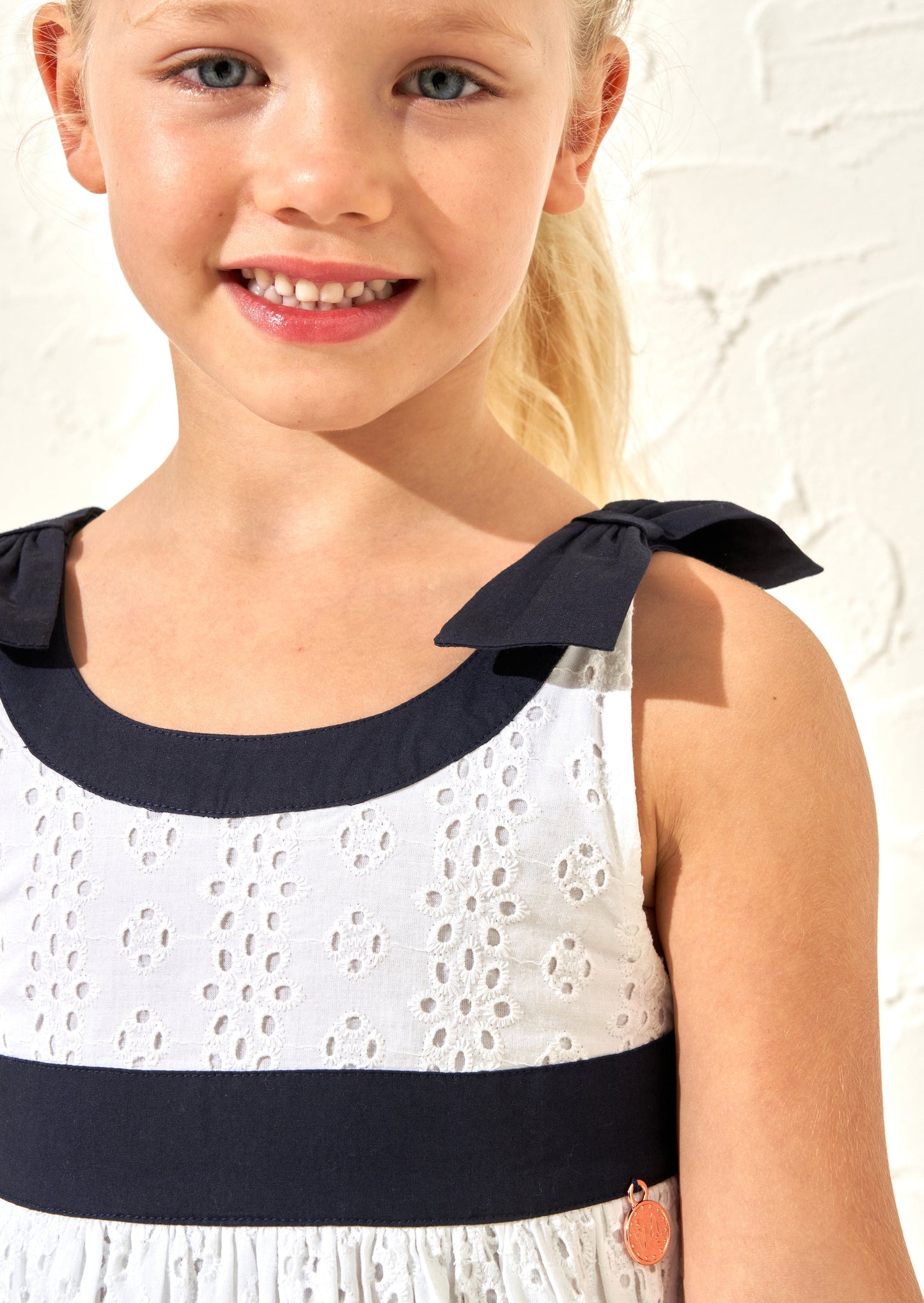 Avery White Border Broderie Dress