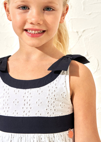 Avery White Border Broderie Dress