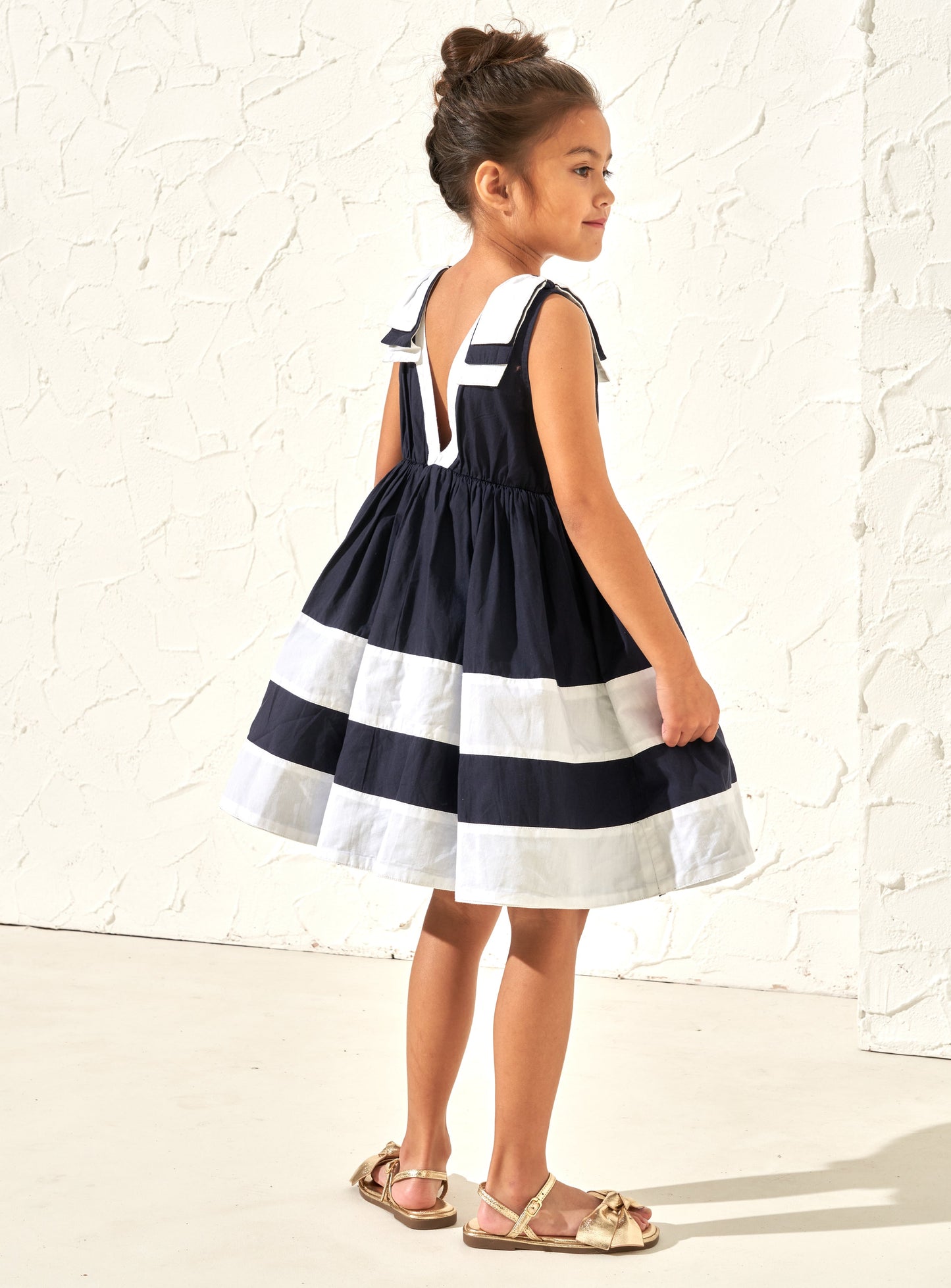 Avery Navy Border Dress
