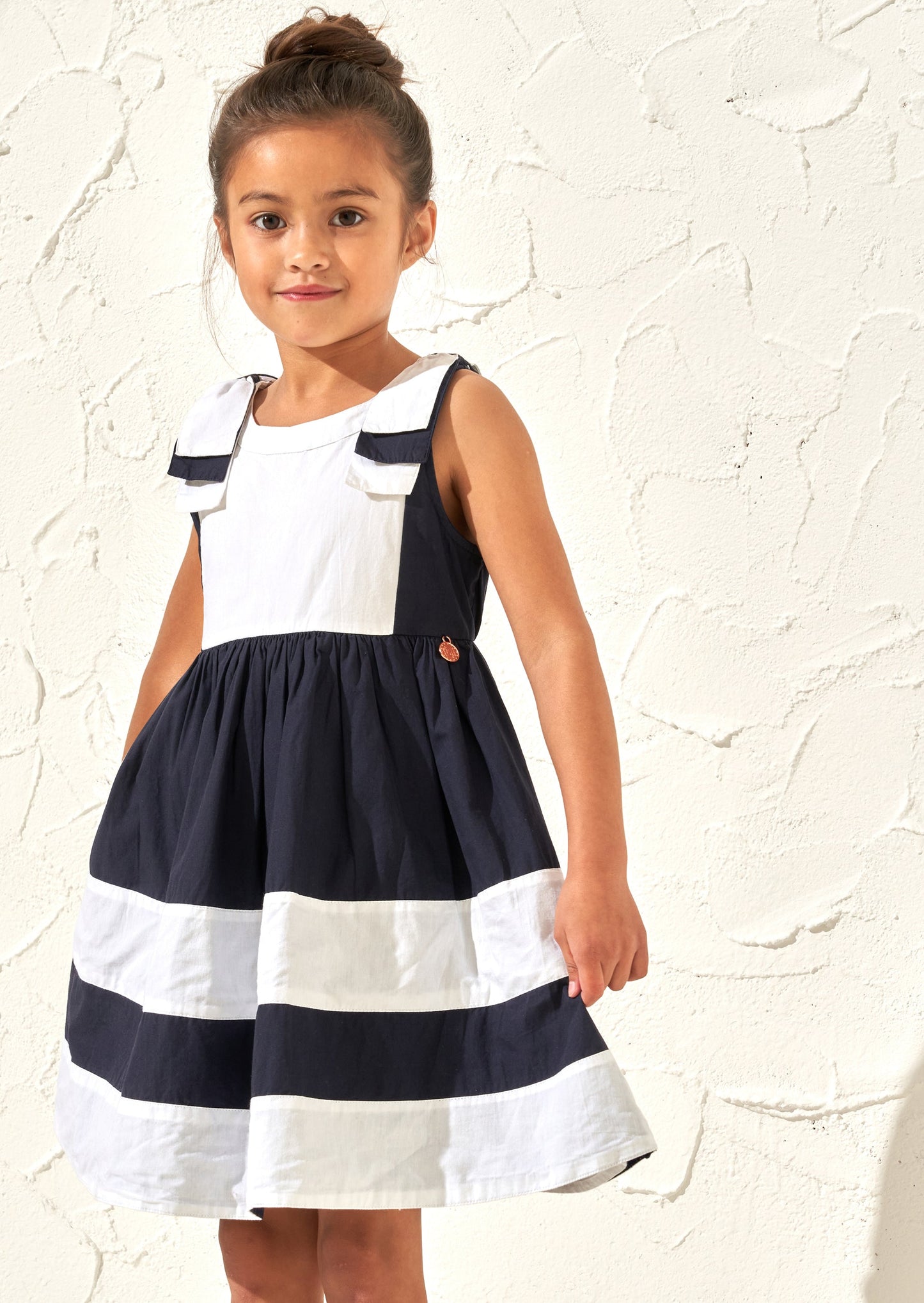 Avery Navy Border Dress