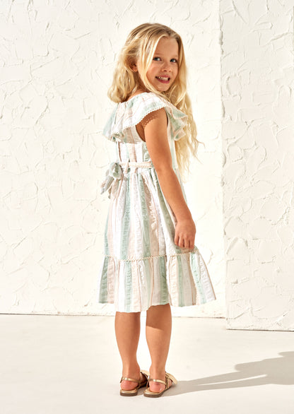 Tasha Green Stripe Collar Sundress