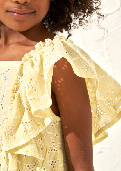 Sara Lemon Broderie Dress