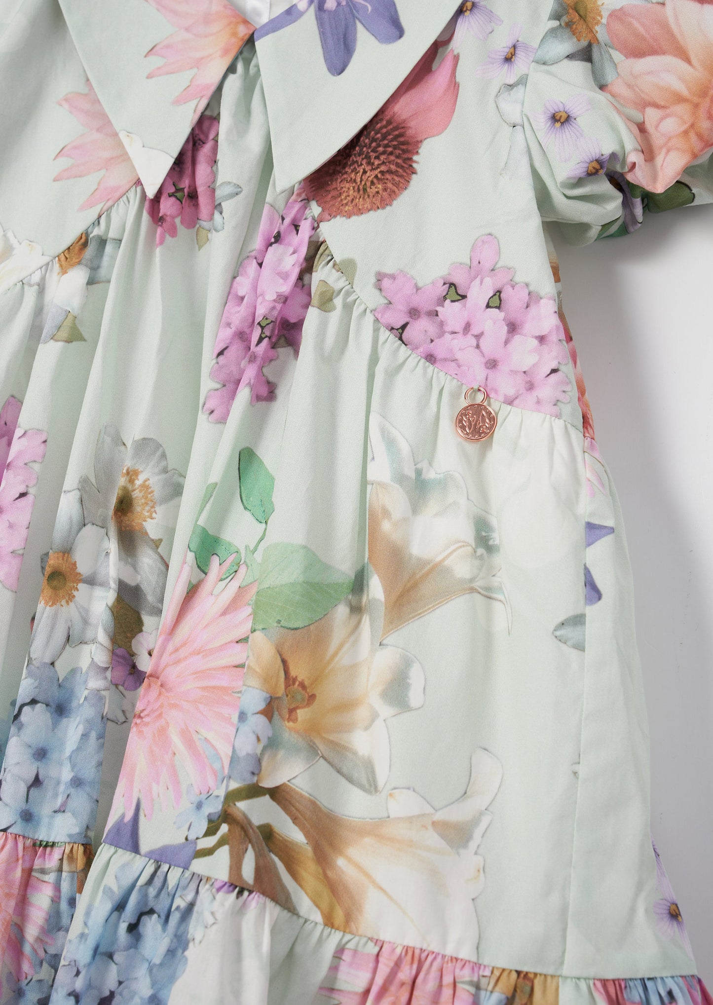 Lucia Sage Collar Print Dress