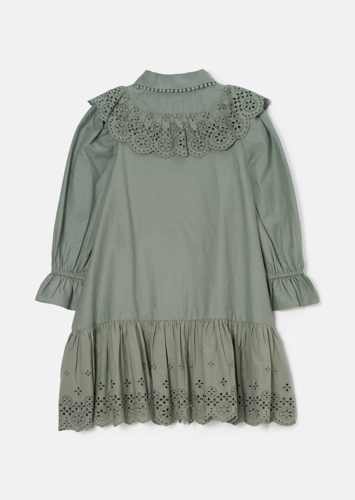 Amelie Sage Broderie Shirt Dress