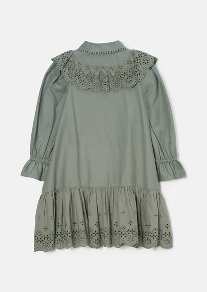 Amelie Sage Broderie Shirt Dress