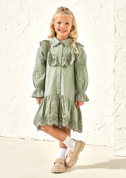 Amelie Sage Broderie Shirt Dress