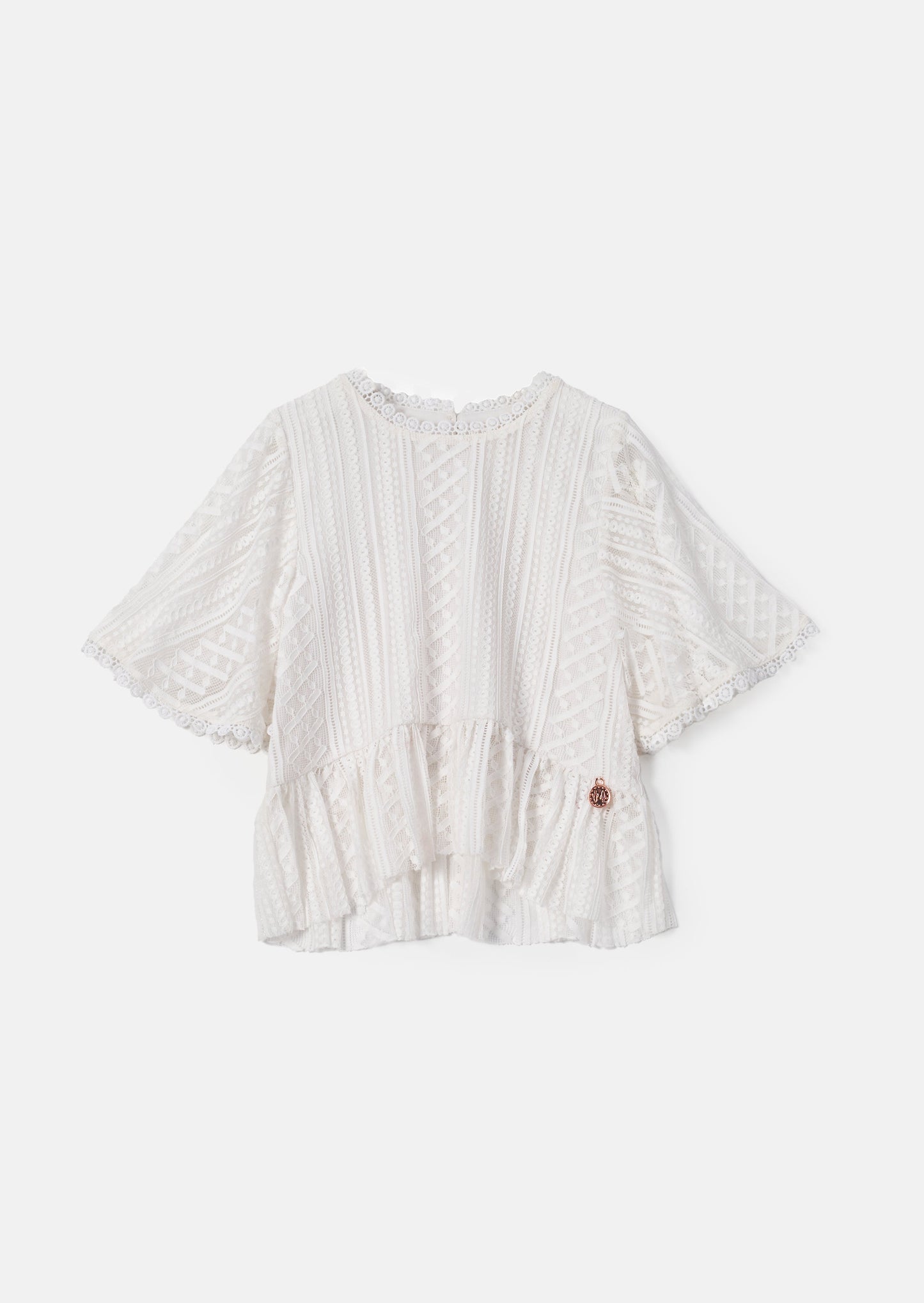 Anabelle Ivory Cape Lace Top