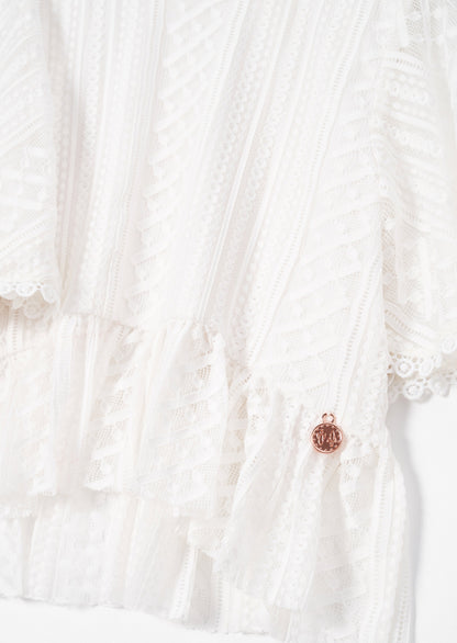 Anabelle Ivory Cape Lace Top