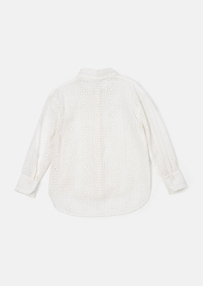 Marcella White Broderie Shirt