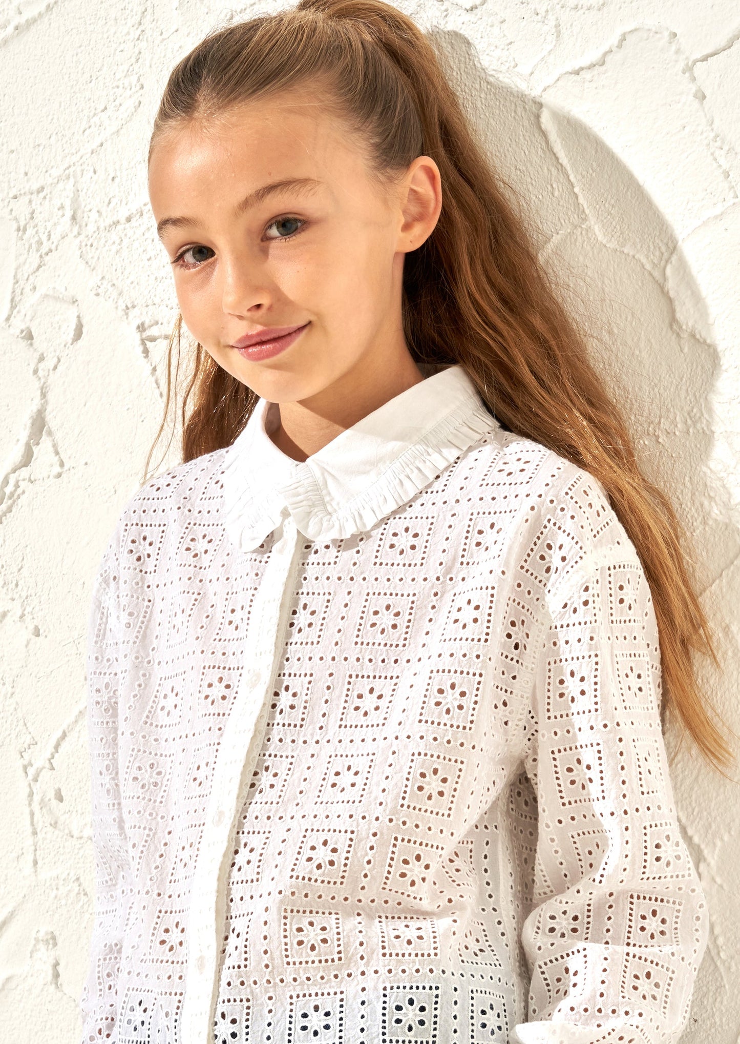 Marcella White Broderie Shirt