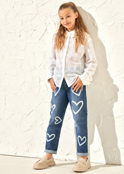 Marcella White Broderie Shirt