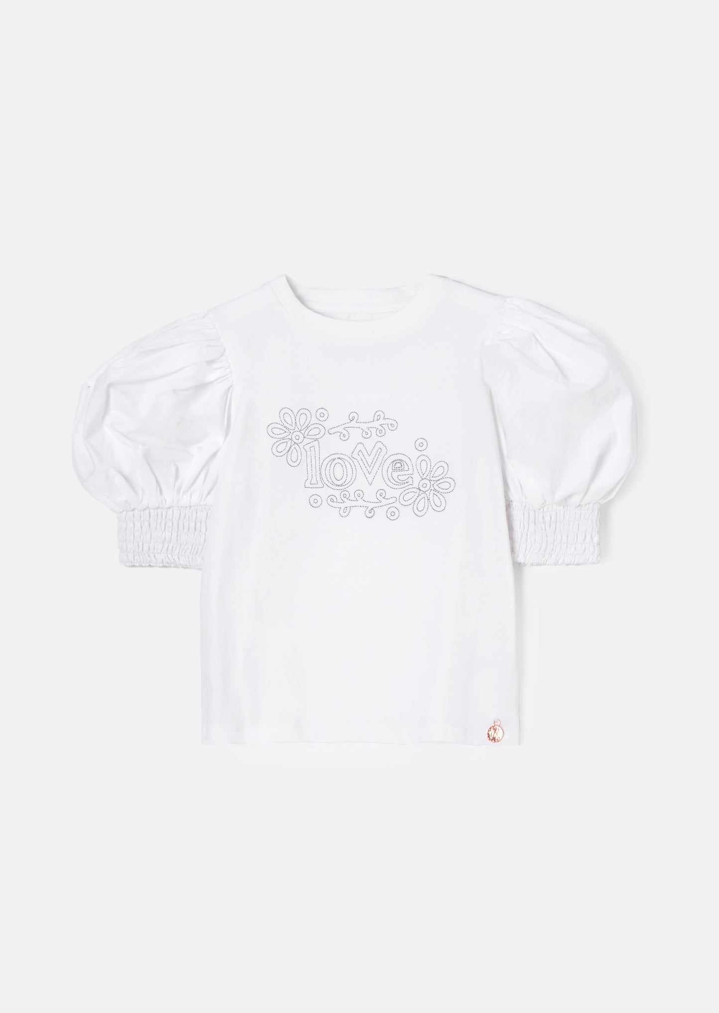 Alessia Metallic Slogan Love Tee