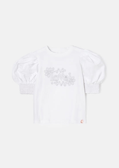 Alessia Metallic Slogan Love Tee