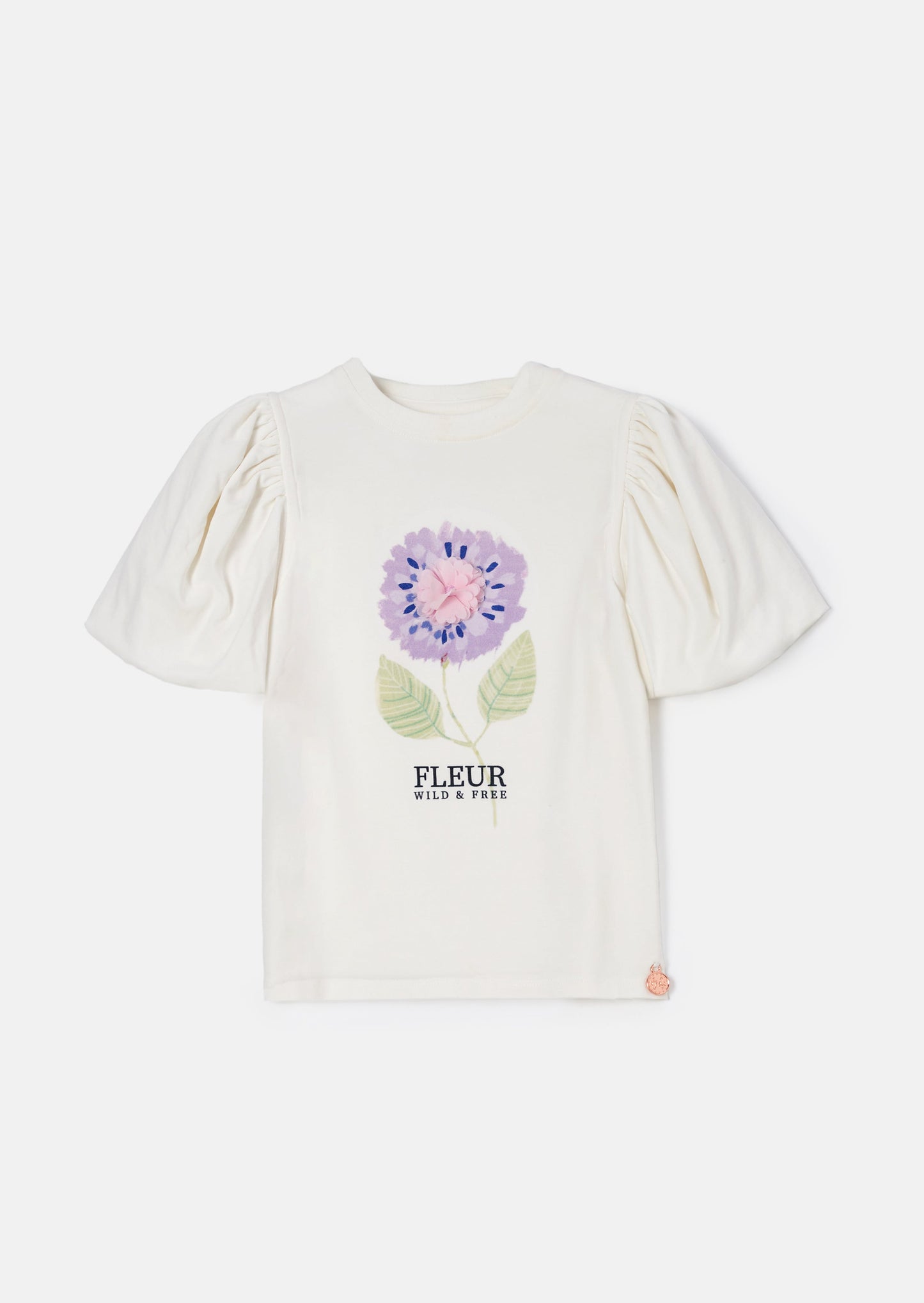 Fleur Ivory Puff Sleeve Tee