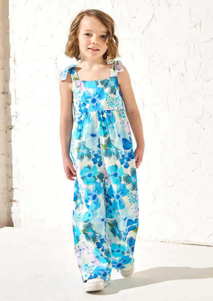 Roma Blue Floral Print Jumpsuit
