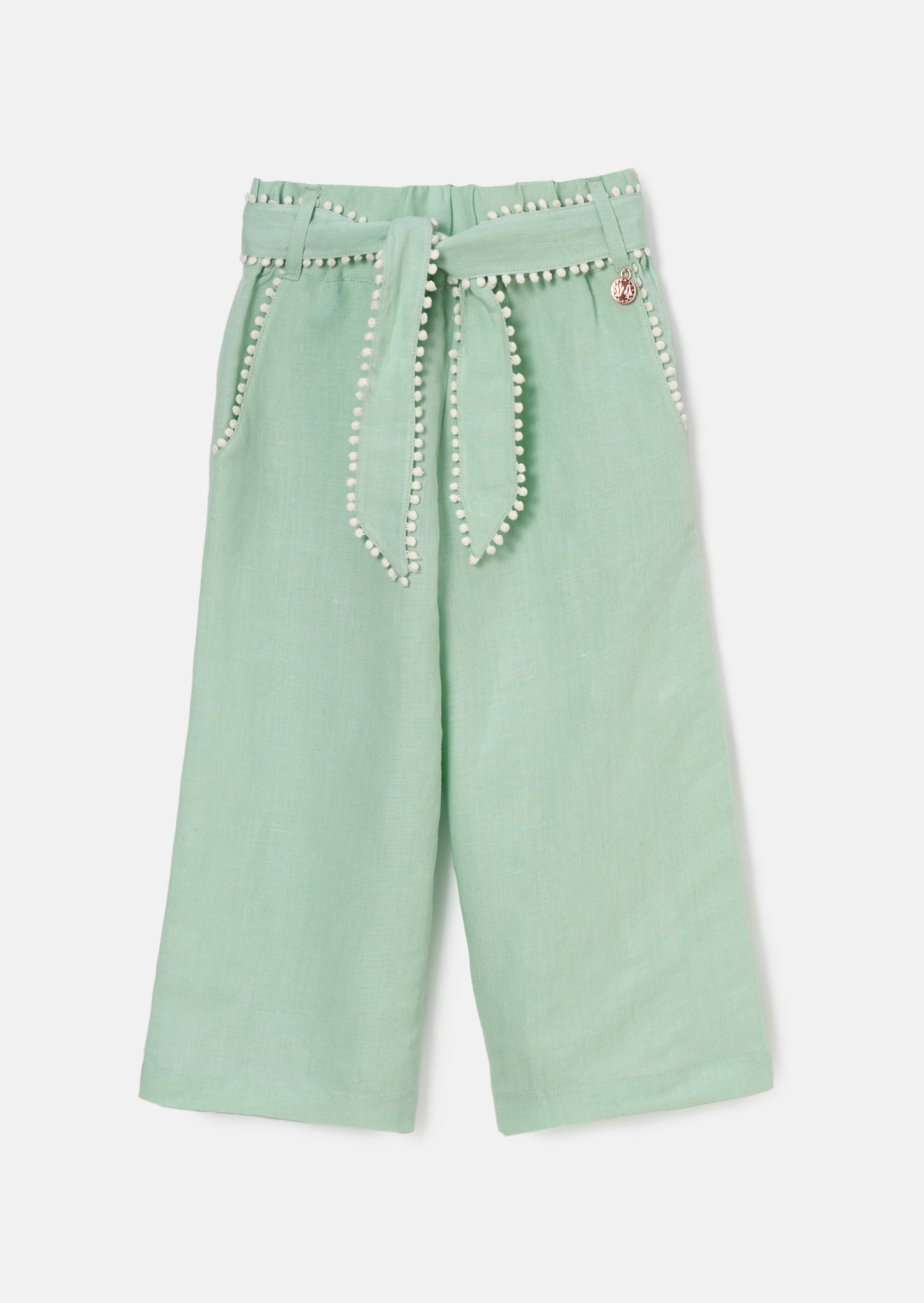 Erica Green Linen Cropped Trousers