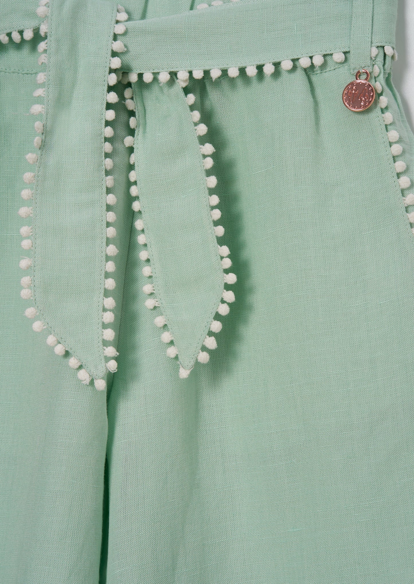 Erica Green Linen Cropped Trousers
