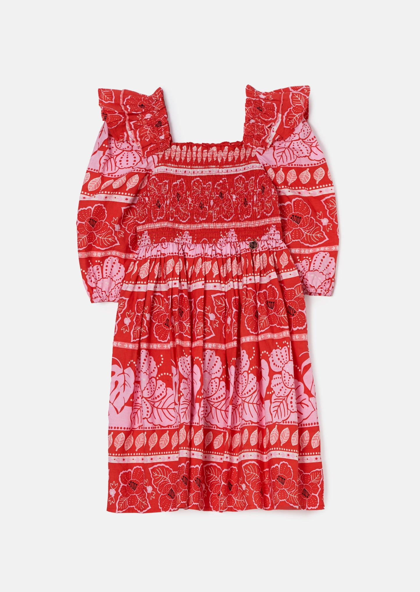 Lola Red Floral Batik Print Dress