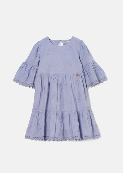 Natalia Blue 3D Flower Dress