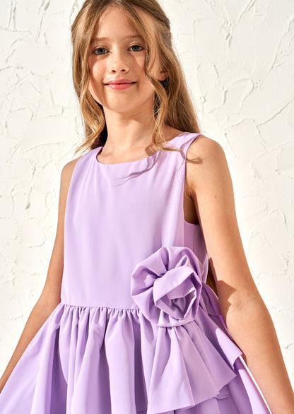 Lourdes Purple Corsage Waist Dress