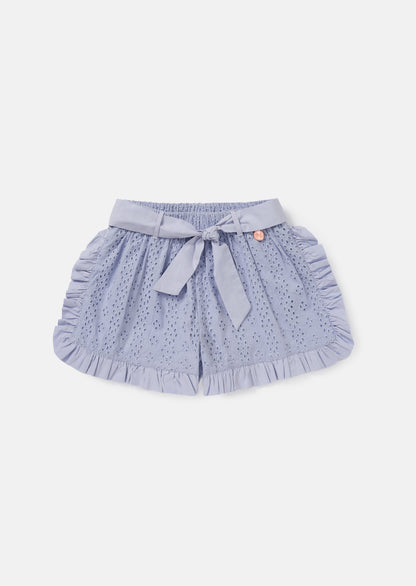 Cleo Blue Frill Broderie Short