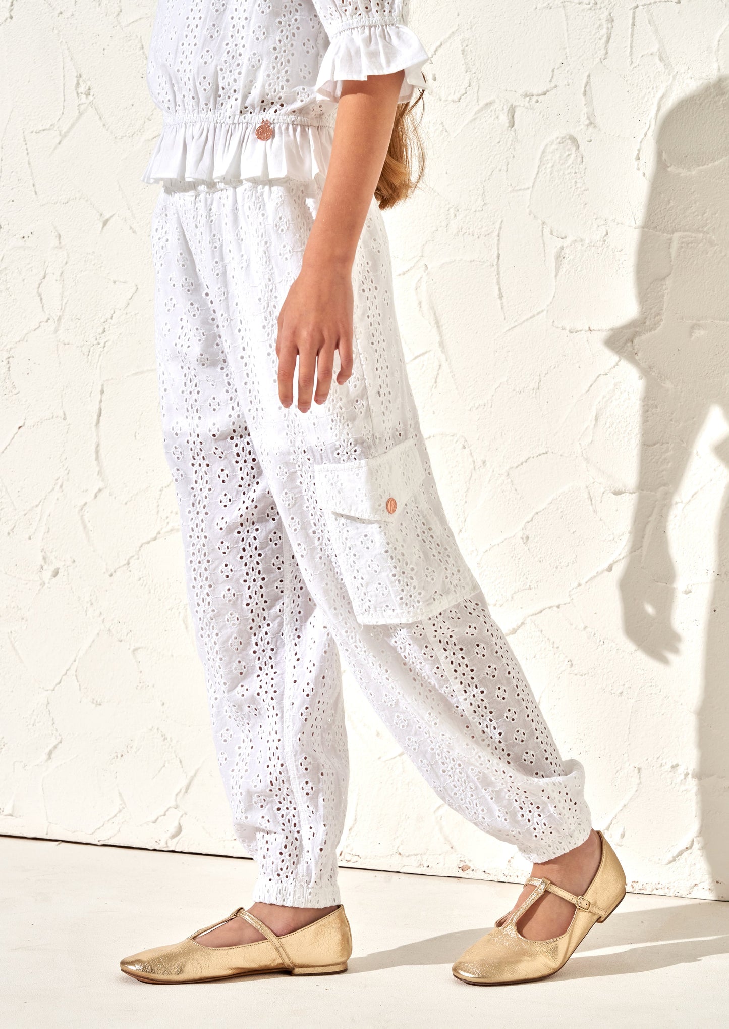 Cleo White Broderie Cargo