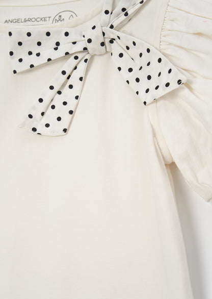 Lottie Nude Spotty Bow Tee