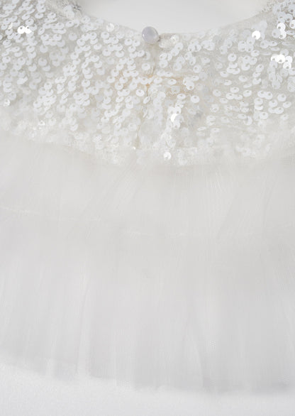 Beau Ivory Sequin Mesh Cape