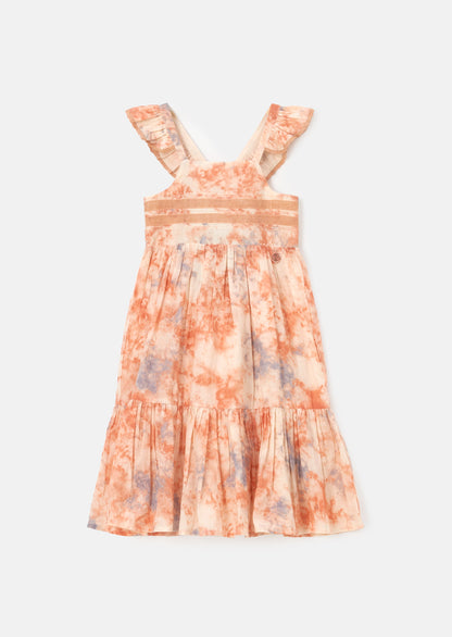 April Orange Pastel Tie Dye Dress