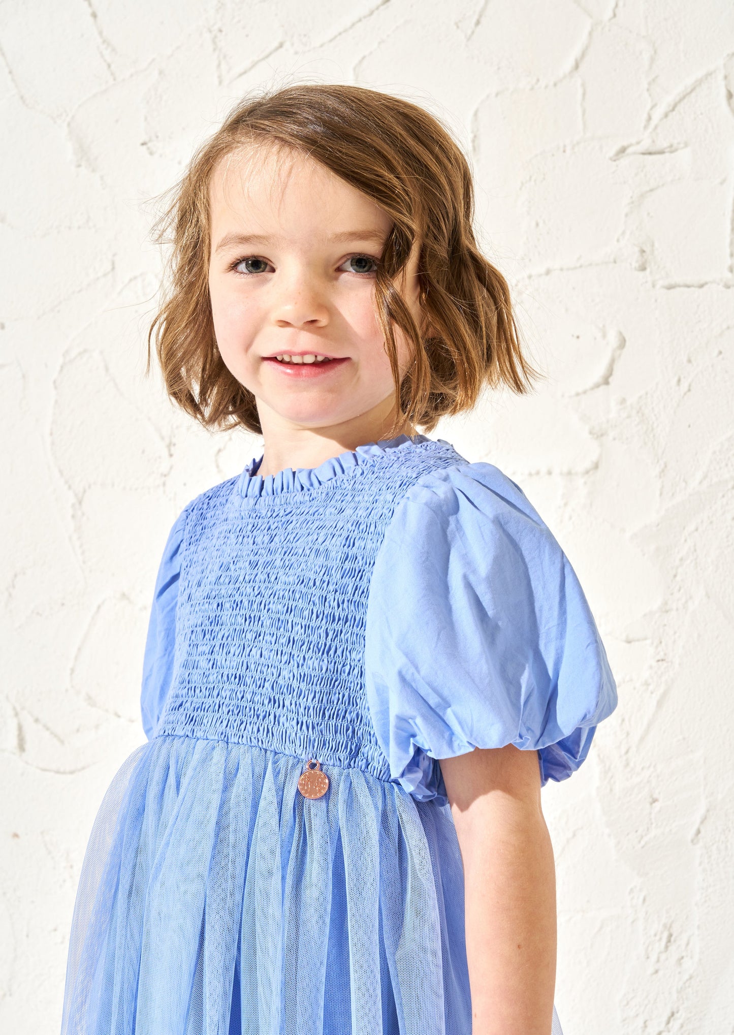 Lyra Blue Shirred Tutu Dress