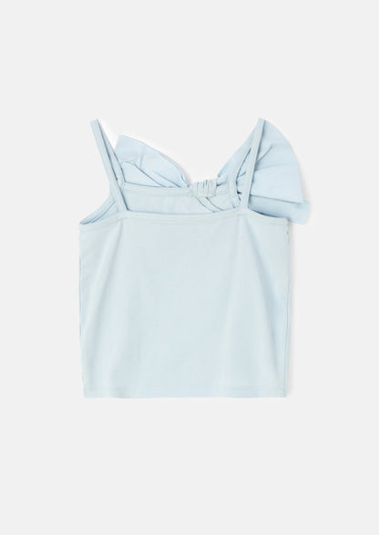 Carrie Blue Bow Vest Top