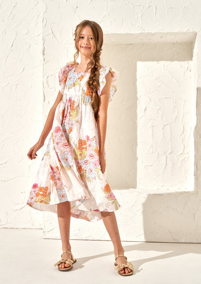 Lexi Printed Broderie Maxi Dress