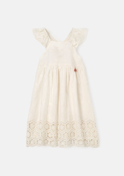 Della White Lace Trim Sundress