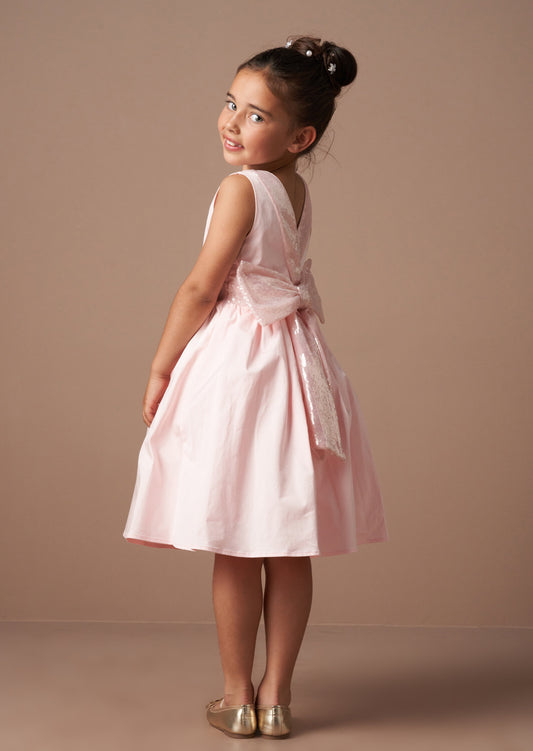Claudia Pink Sequin Bow Dress